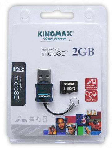 KINGMAX MicroSDHC 8GB Class6+USB reader