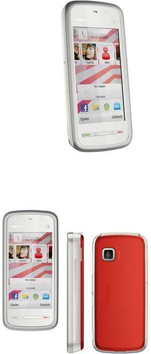 NOKIA 5230 WHITE RED NAVI