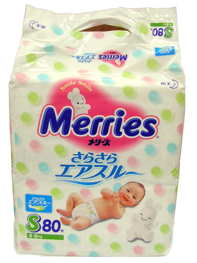 MERRIES S 4-8 кг (80 шт) подгузники