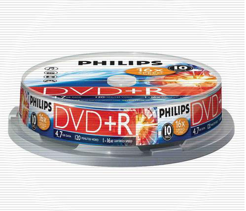 PHILIPS DVD+R 4.7Gb,16x, Cake(10)