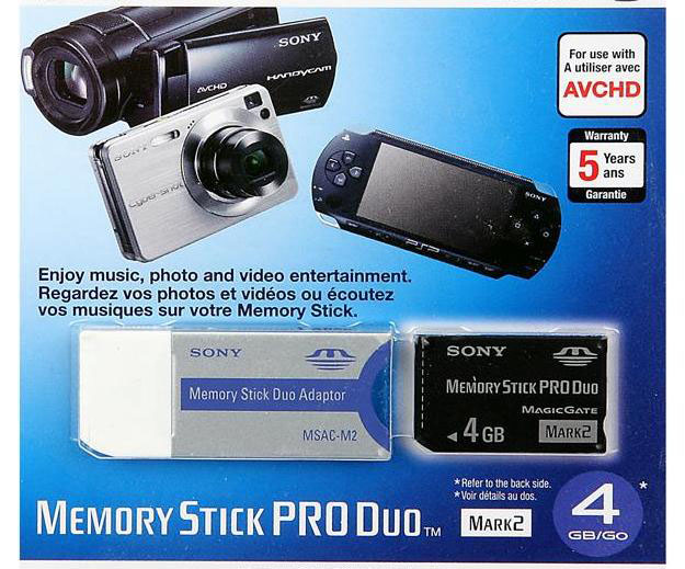 SONY 4GB MS PRO DUO MarK2 MS-MT4G