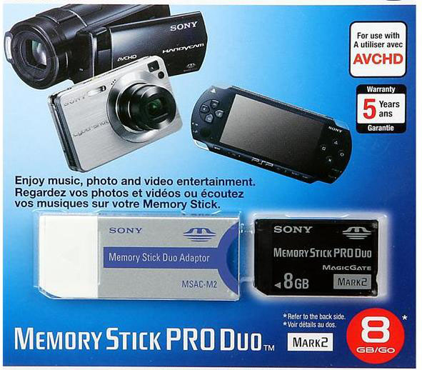 SONY 8GB MS PRO DUO Mark2  MS- MT8GB